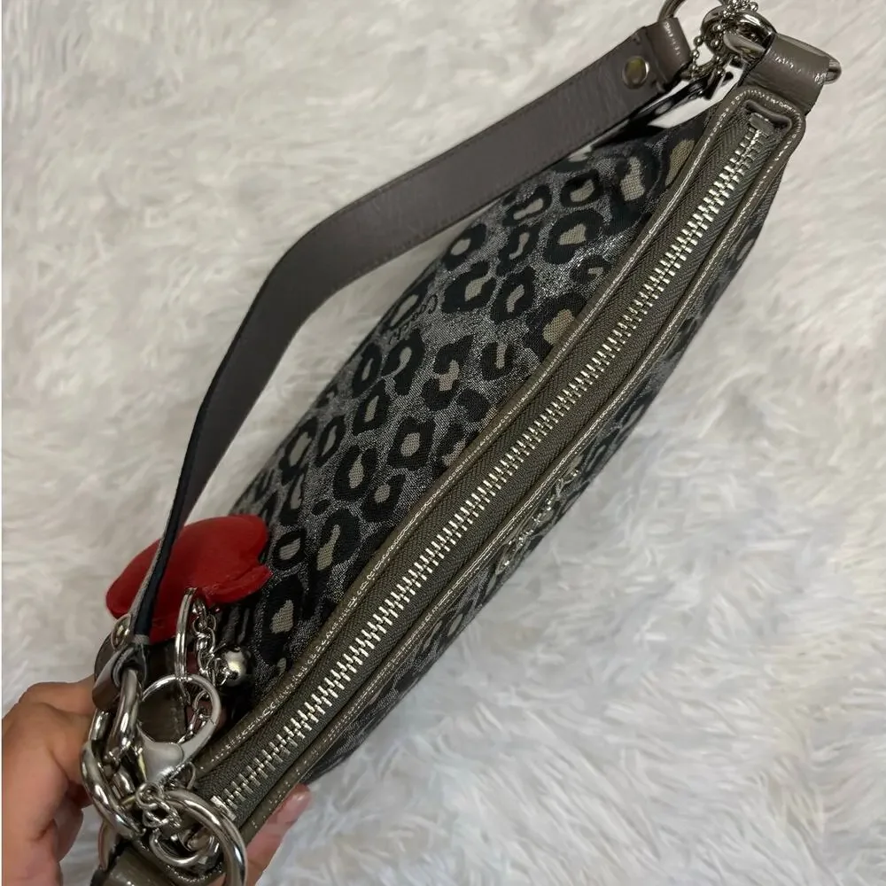 y2k COACH Leopard Silver Metallic Mini Purse shoulder bag - Picture 6 of 10